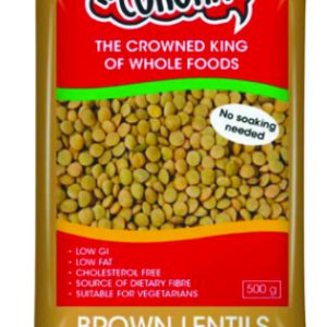 CORONA BROWN WHOLE LENTILS 500G